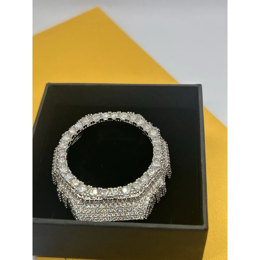 Iced Out Moissanite Bezel For G Shock Ga2100|GRA CERTIFICATE|PASSES DIAMOND TEST